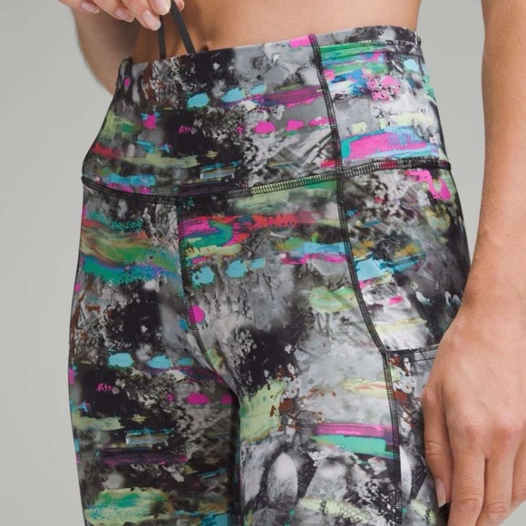 NEW Lululemon Fast Free High Rise Crop Leggings Paint Drift Multi 8 Pockets - Picture 5 of 14